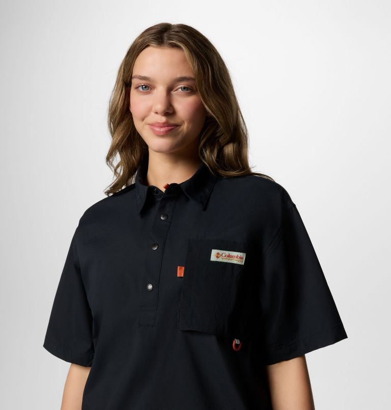 Cove Beach Kurzarm-Hemd aus Gewebe für Unisex, Color: Black, image 8