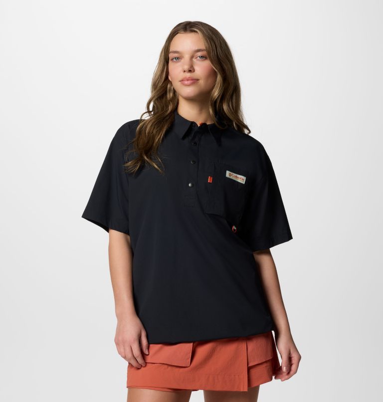 Cove Beach Kurzarm-Hemd aus Gewebe für Unisex, Color: Black, image 2