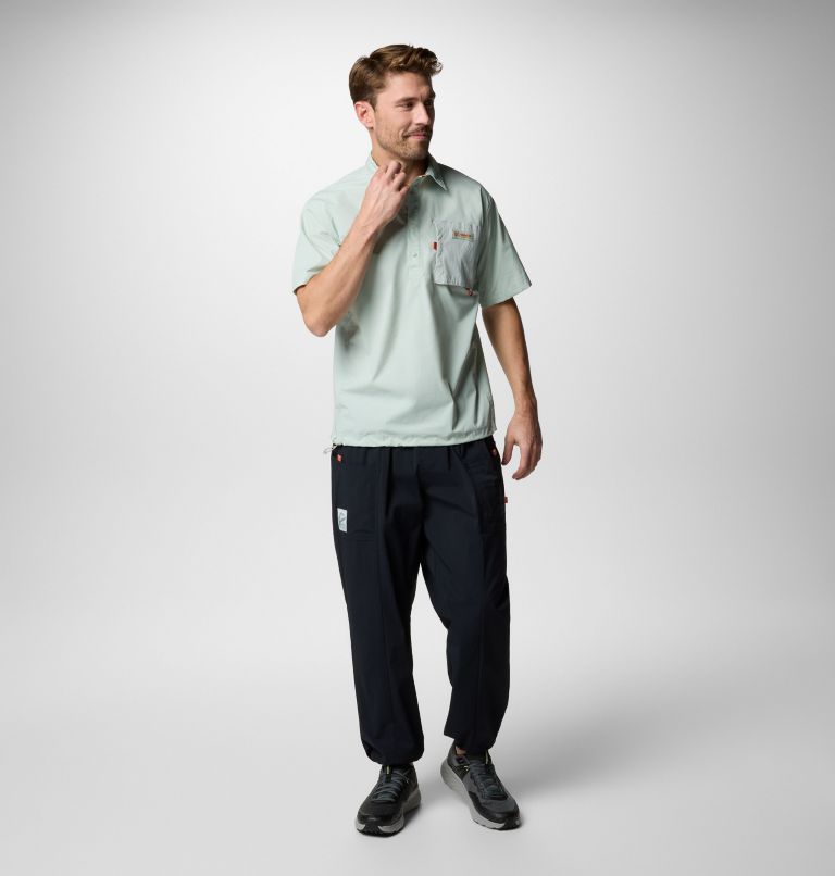 Cove Beach Kurzarm-Hemd aus Gewebe für Unisex, Color: Cool Green, image 3