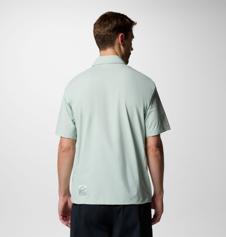 Cove Beach Kurzarm-Hemd aus Gewebe für Unisex, Color: Cool Green, image 11
