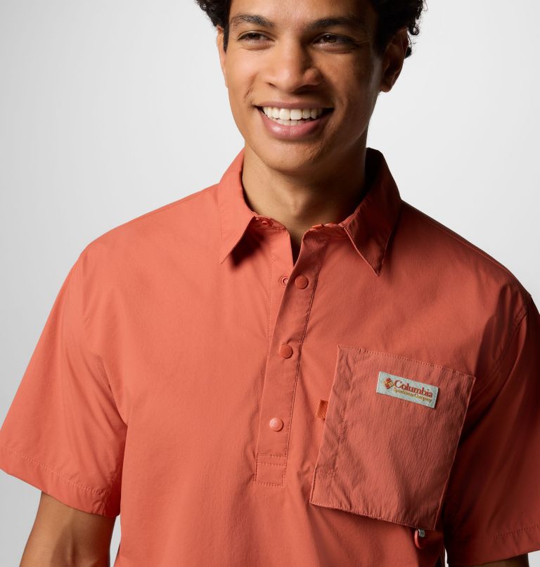 Cove Beach Kurzarm-Hemd aus Gewebe für Unisex, Color: Mars, image 4