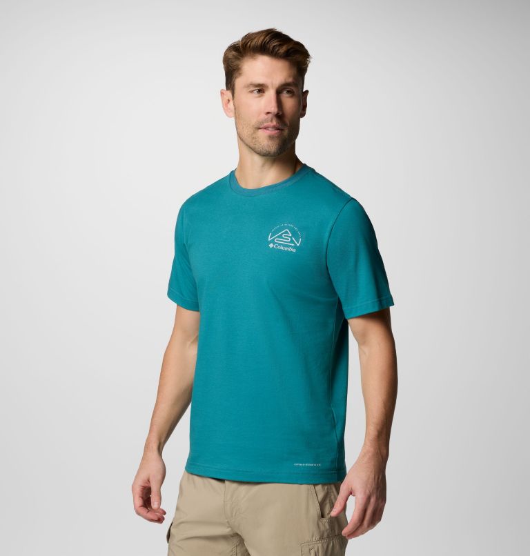 Men's Tunnel Valley Graphic Technical T-Shirt, Color: River Blue, Naturally Inclined, image 4