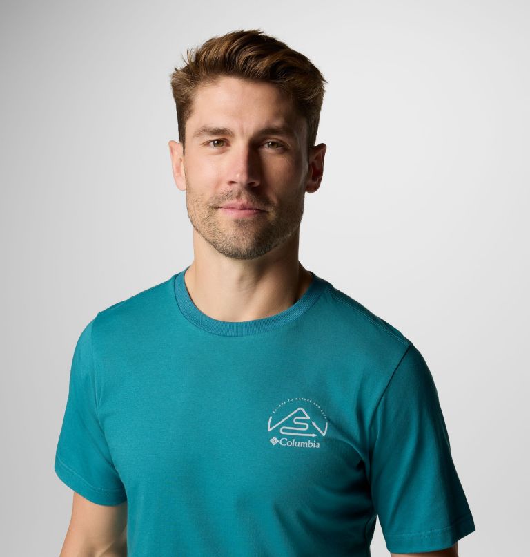 Men's Tunnel Valley Graphic Technical T-Shirt, Color: River Blue, Naturally Inclined, image 5