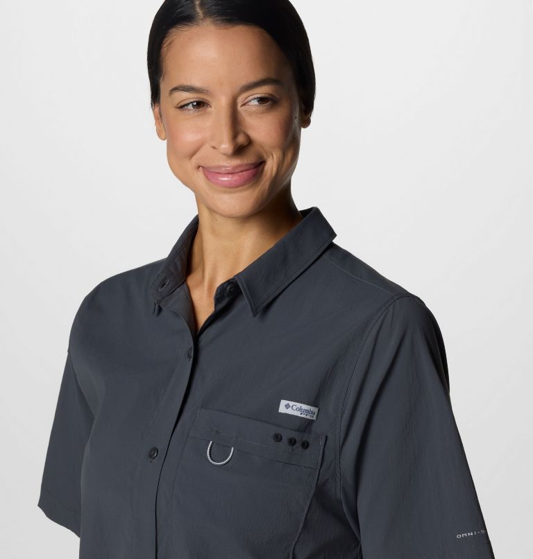 Women's PFG Wild Cast Short Sleeve Shirt, Color: Shark, image 4