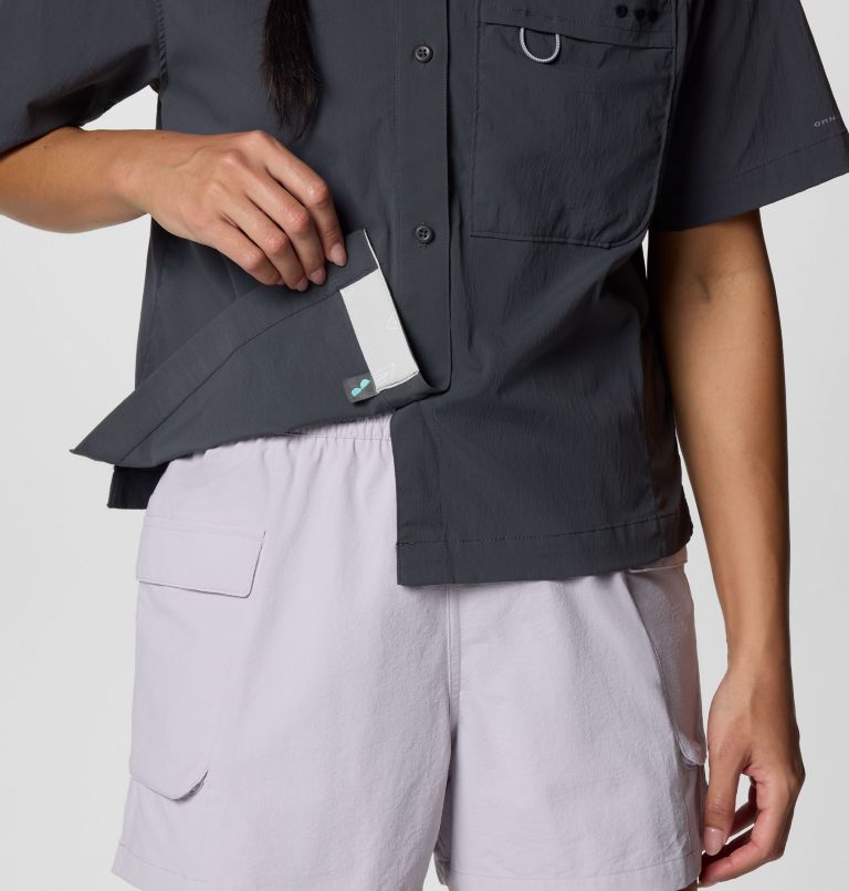 Women's PFG Wild Cast Short Sleeve Shirt, Color: Shark, image 5