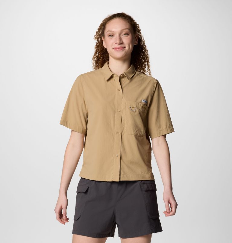 Women's PFG Wild Cast Short Sleeve Shirt, Color: Beach, image 1