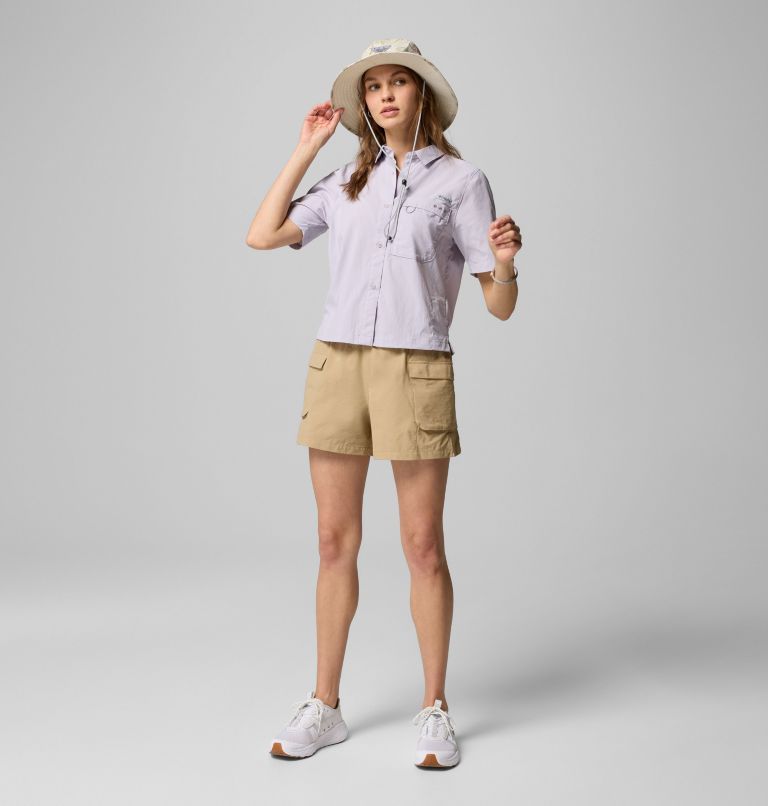 Women's PFG Wild Cast Short Sleeve Shirt, Color: Lavender Pearl, image 7