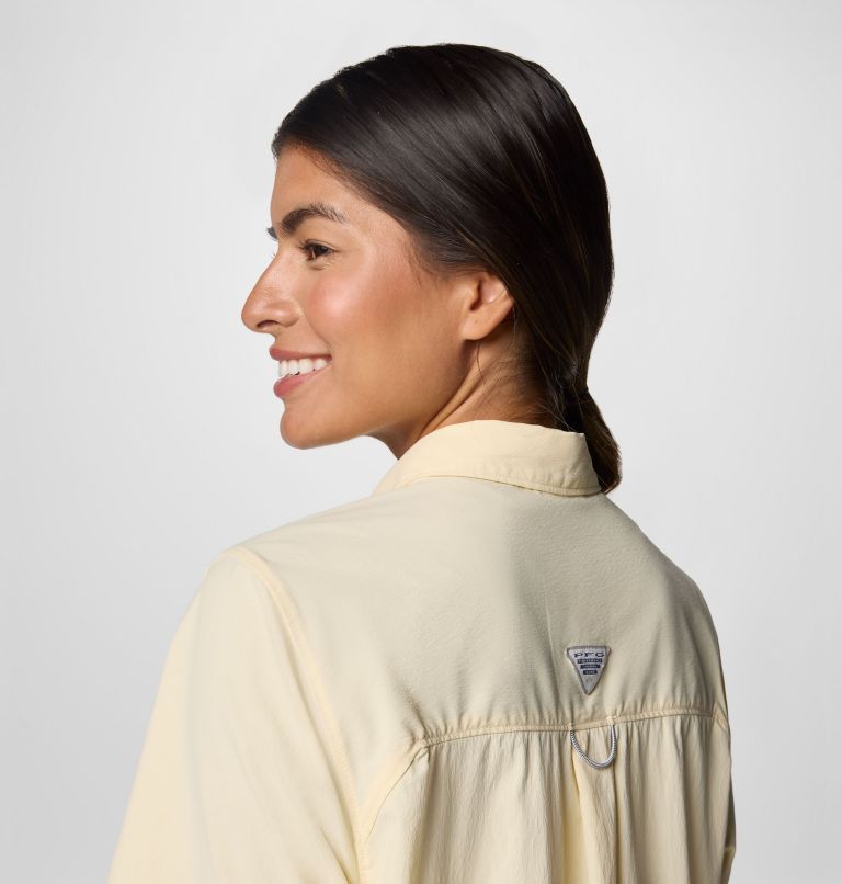 Women's PFG Wild Cast Short Sleeve Shirt, Color: Lemon Wash, image 5