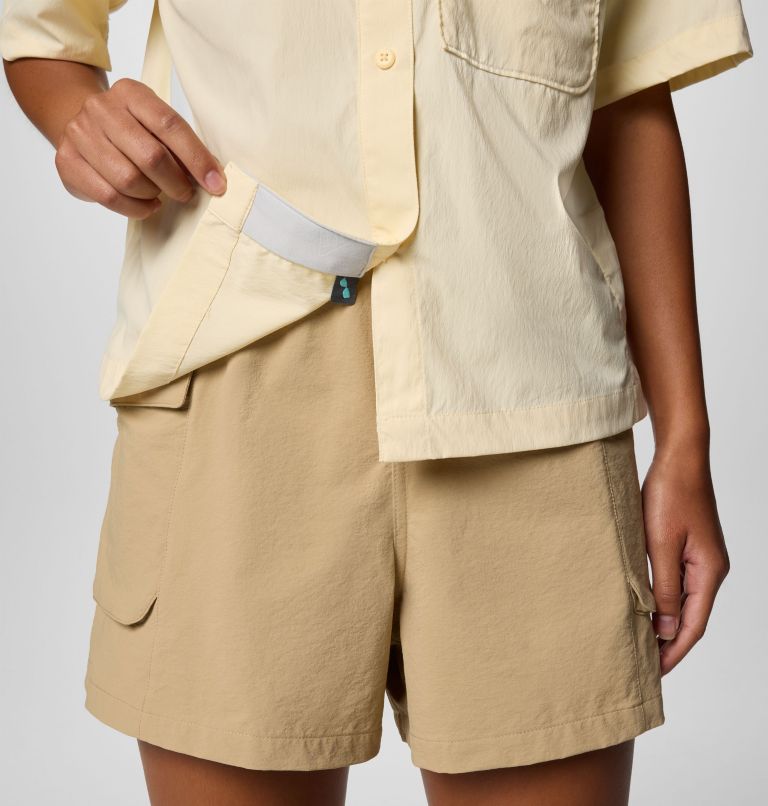 Women's PFG Wild Cast Short Sleeve Shirt, Color: Lemon Wash, image 6