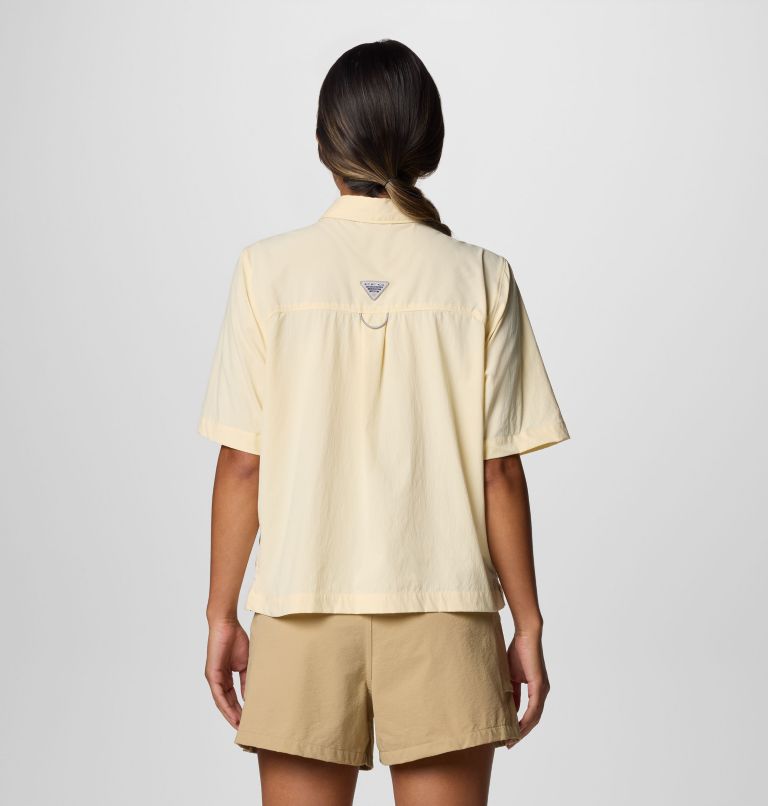 Women's PFG Wild Cast Short Sleeve Shirt, Color: Lemon Wash, image 2