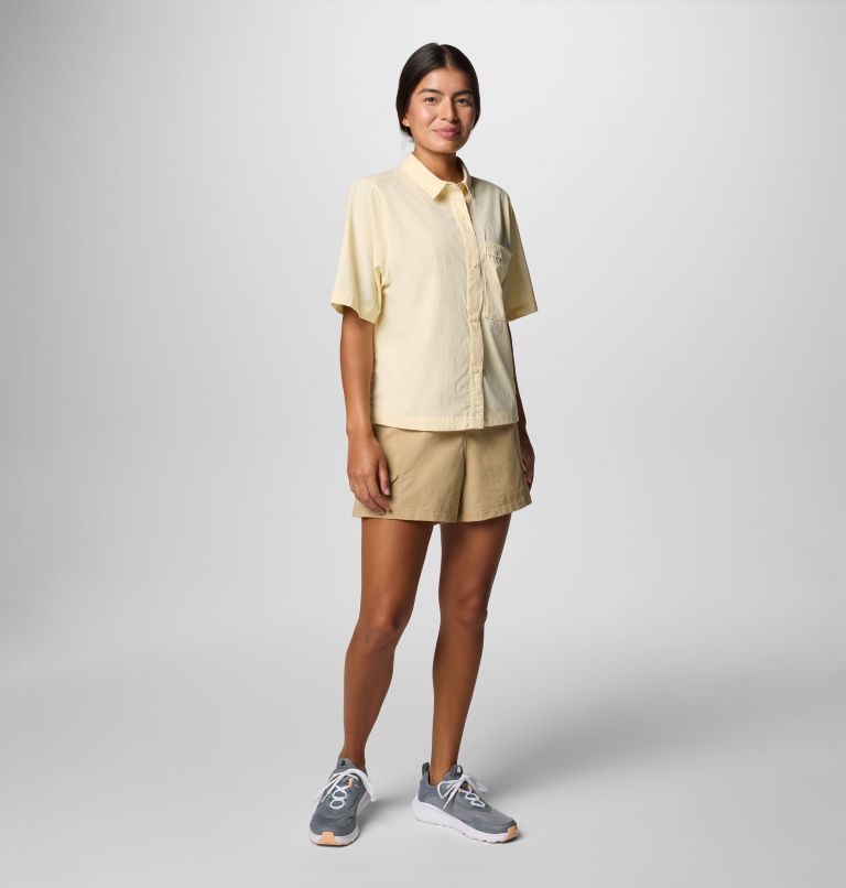 Women's PFG Wild Cast Short Sleeve Shirt, Color: Lemon Wash, image 8