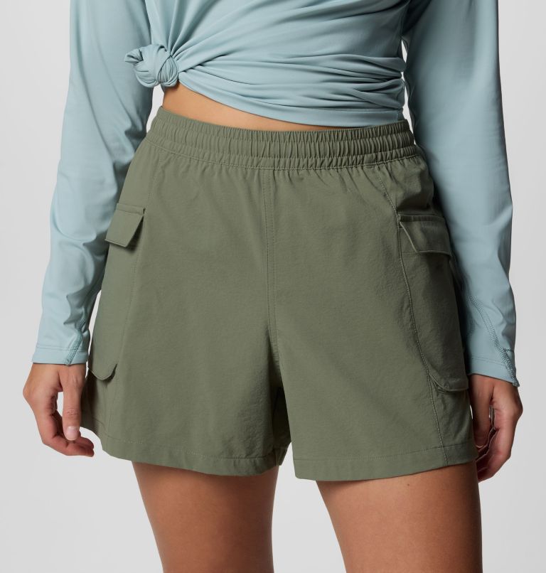 Women's PFG Wild Cast Shorts, Color: Cypress, image 4