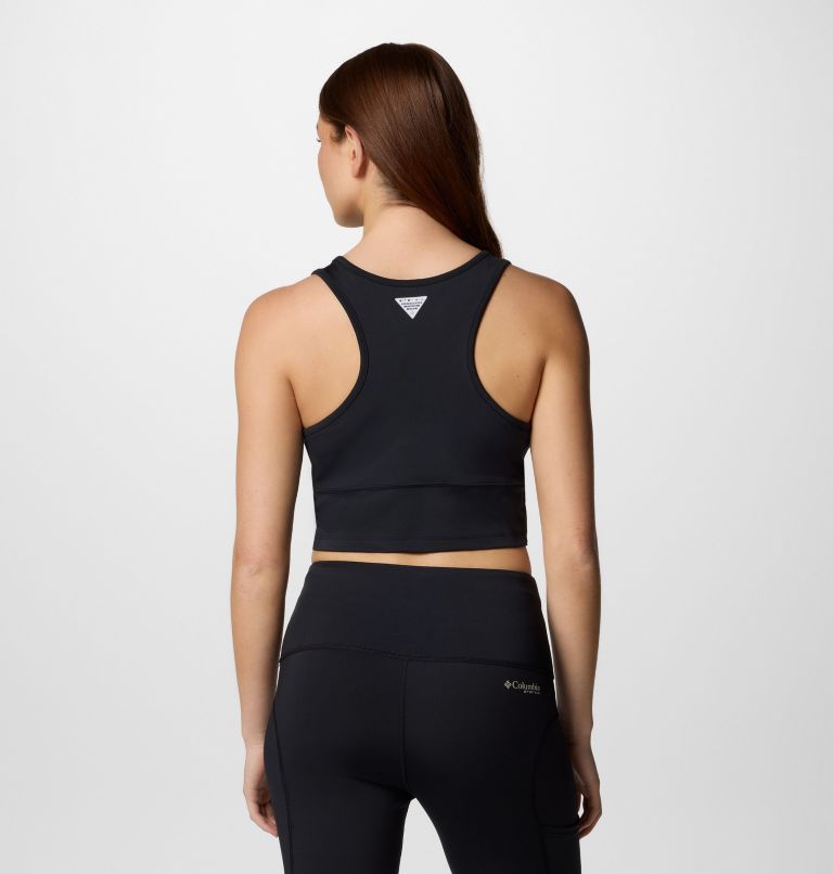 Women's PFG Open Water Cropped Tank Top, Color: Black, image 2