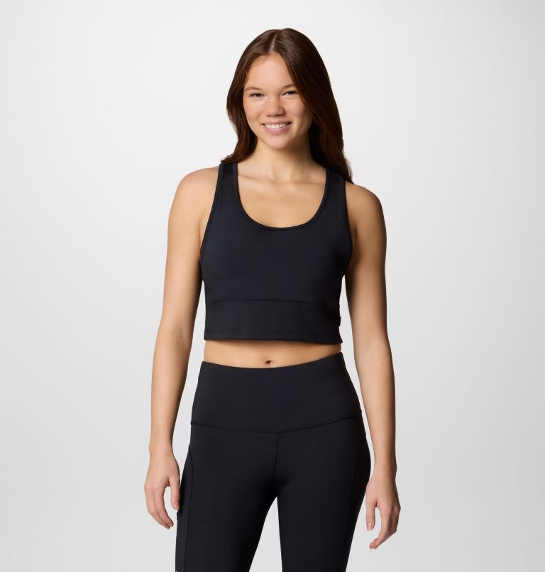 Women's PFG Open Water Cropped Tank Top, Color: Black, image 1