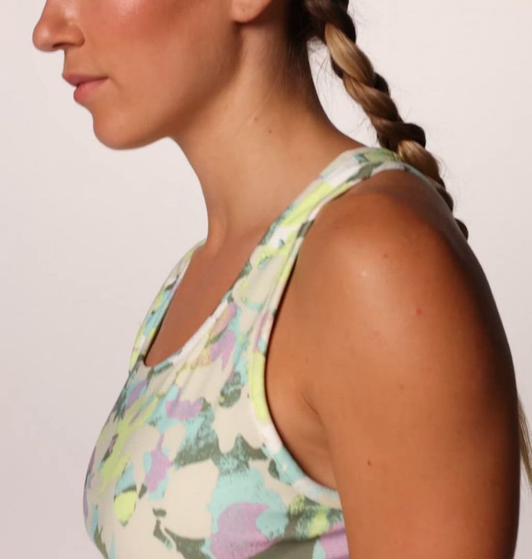 Women's PFG Open Water Cropped Tank Top, Color: Spring Yellow Wildblooms