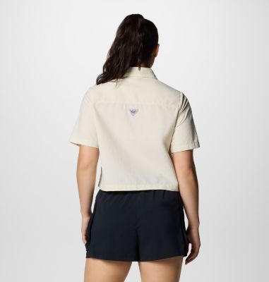 Women's PFG Open Water Short Sleeve Shirt, Color: Stone, image 2