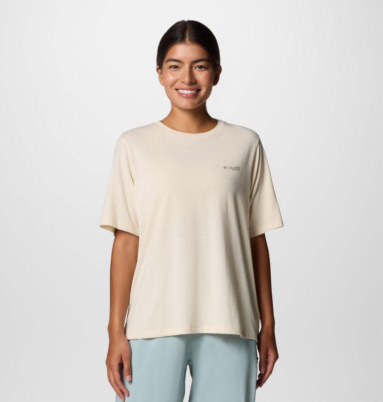 Women's PFG Uncharted Graphic T-Shirt, Color: Lemon Wash, PFG W Storm Bird, image 2