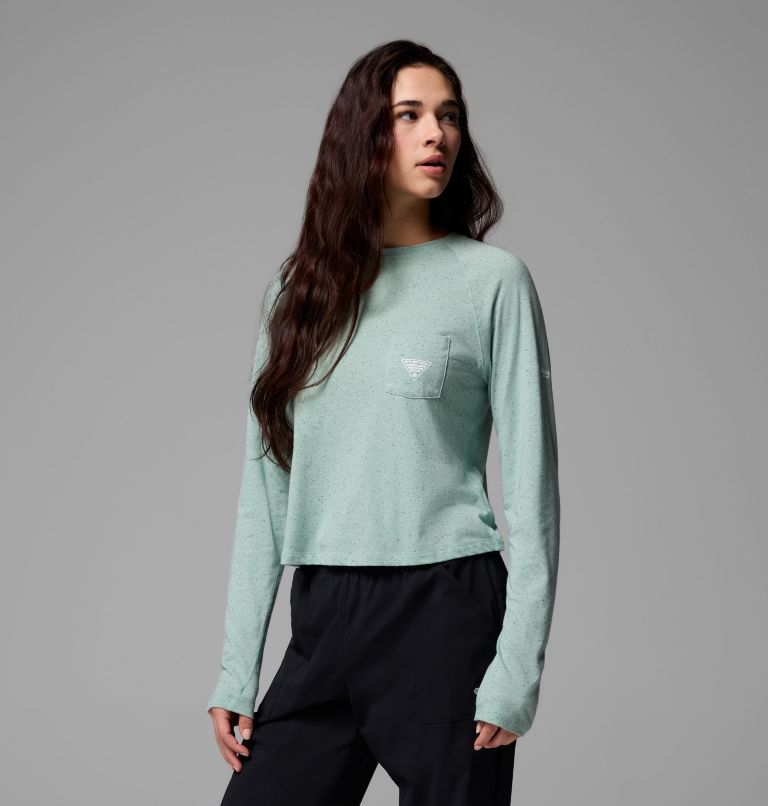 Women's PFG Uncharted Neps Long Sleeve Shirt, Color: Misty Jade, image 4