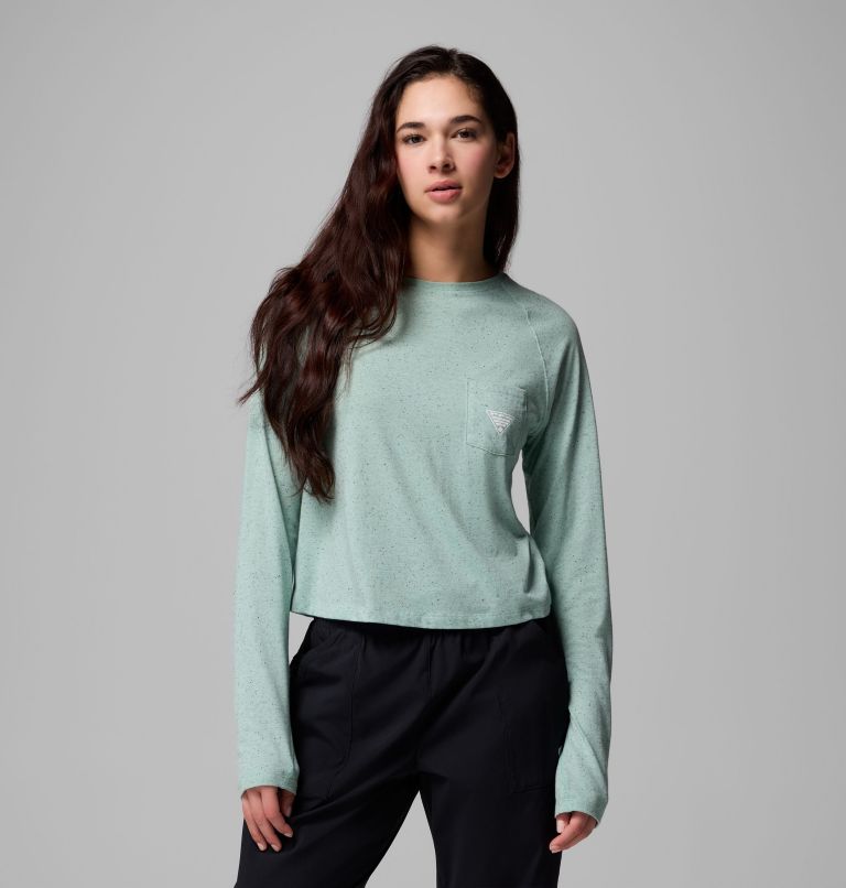 Women's PFG Uncharted Neps Long Sleeve Shirt, Color: Misty Jade, image 1