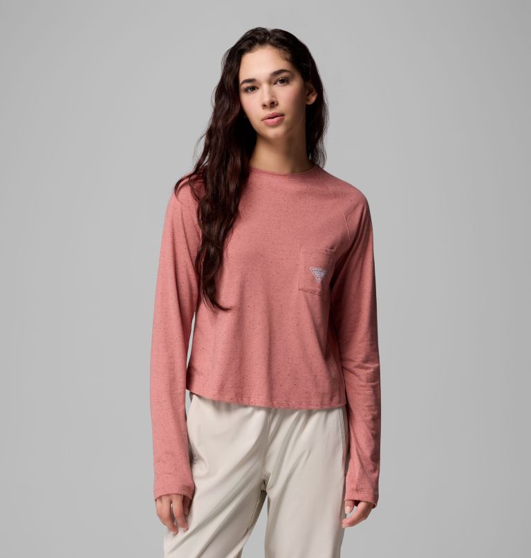 Women's PFG Uncharted Neps Long Sleeve Shirt, Color: Rosewood, image 1