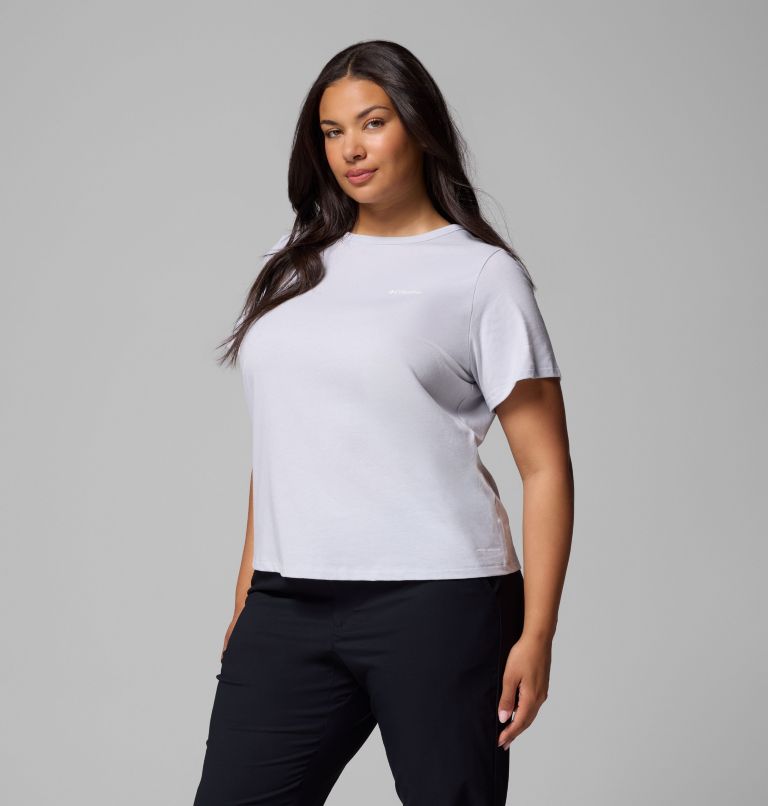 Women's Sun Trek Short Sleeve Shirt II - Plus Size, Color: Cirrus Grey Heather, image 4