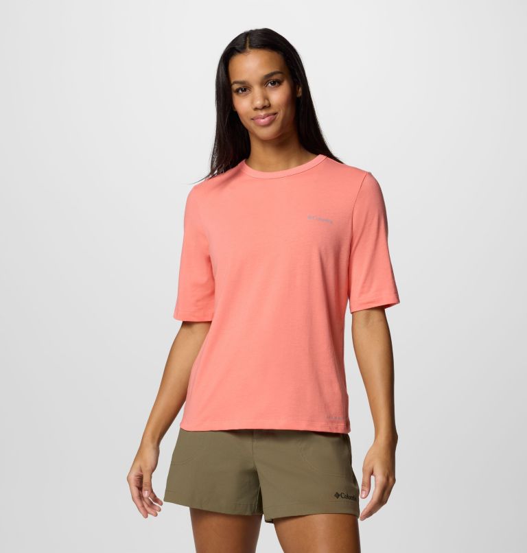 Women's Sun Trek Half Sleeve T-Shirt II, Color: Alpenglow, image 1