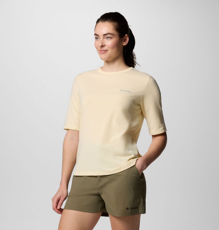 Women's Sun Trek Half Sleeve T-Shirt II, Color: Lemon Wash, image 3