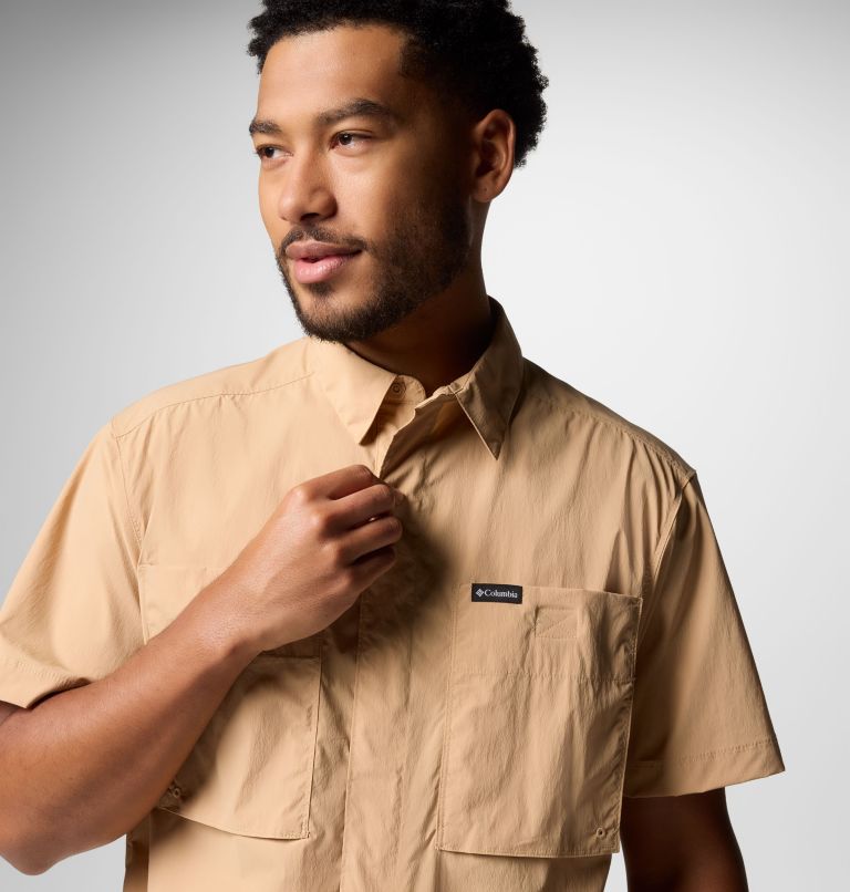 Men's Black Mesa Utility Short Sleeve Shirt, Color: Canoe, image 4