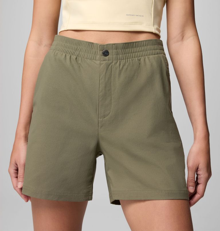 Women's Cedar Crest Hiking Shorts, Color: Stone Green, image 4