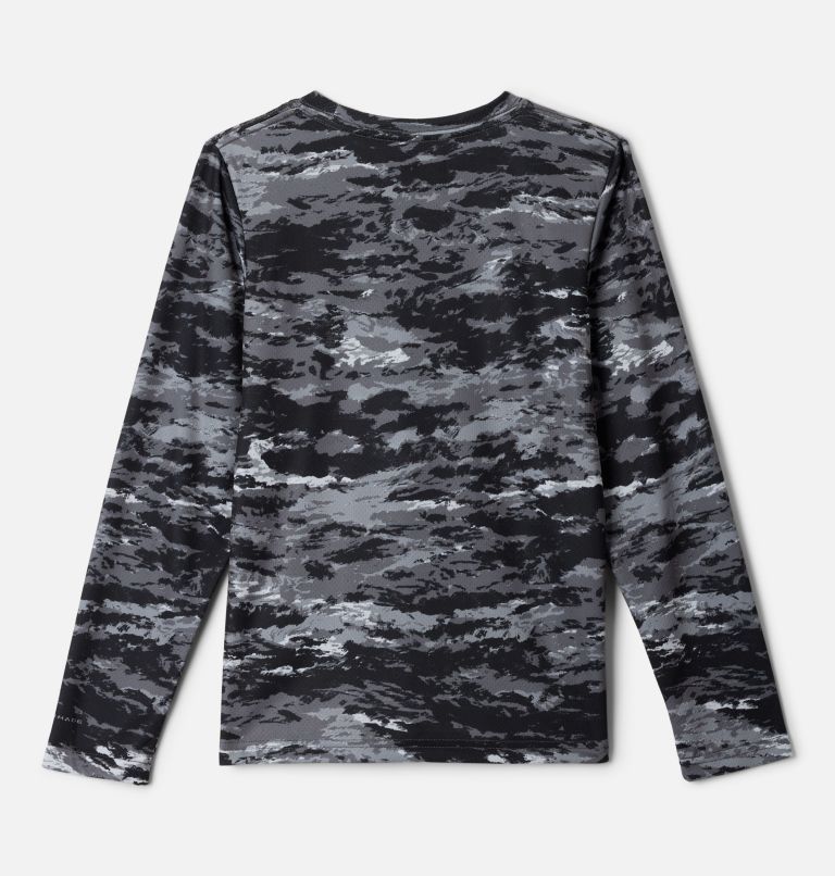 Garçon Chemise à manches longues à imprimé PFG Solar Stream, Color: Black Sumi Camo, image 2