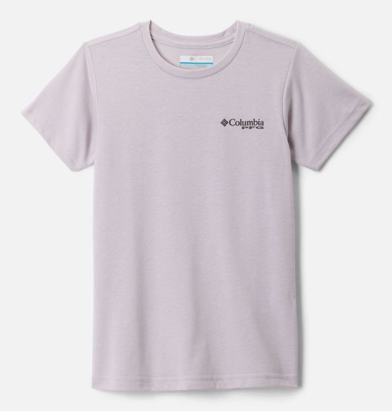 Girls' PFG Short Sleeve Graphic T-Shirt, Color: Lavender Pearl, FOTW Getaway Marlin, image 2