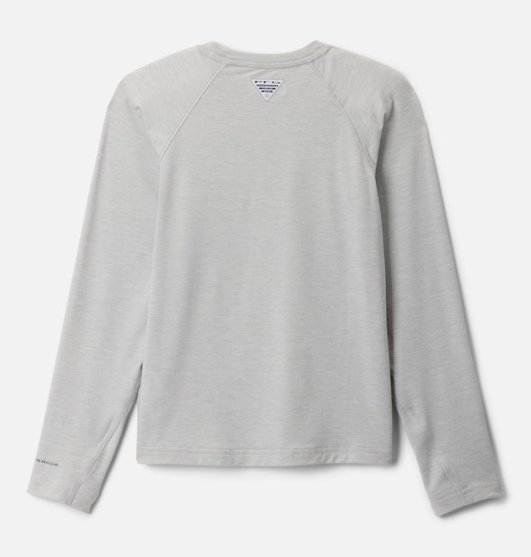 Boys' PFG Uncharted Long Sleeve Shirt, Color: Cool Grey Heather, image 2