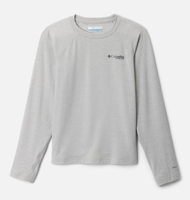 Boys' PFG Uncharted Long Sleeve Shirt, Color: Cool Grey Heather, image 1
