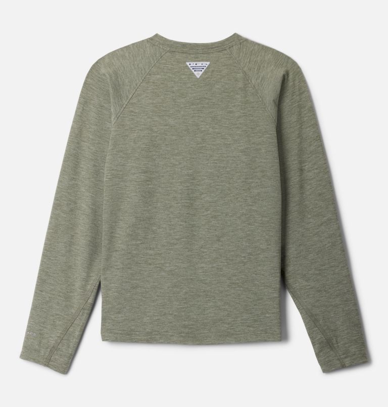 Boys' PFG Uncharted Long Sleeve Shirt, Color: Cypress Heather, image 2