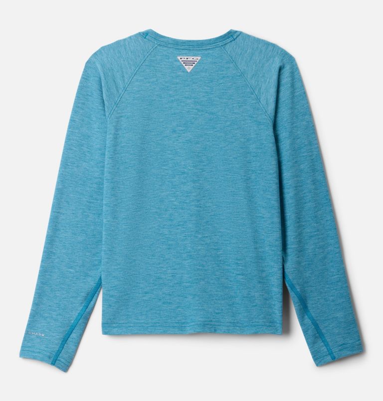 Boys' PFG Uncharted Long Sleeve Shirt, Color: Blue Echo Heather, image 2