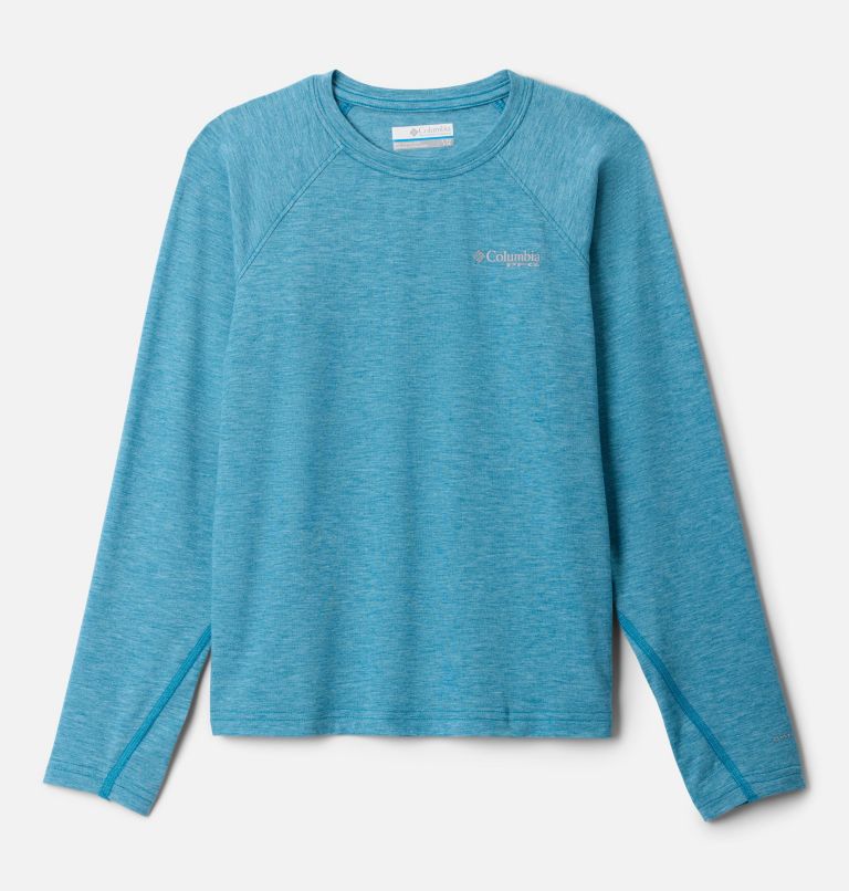 Boys' PFG Uncharted Long Sleeve Shirt, Color: Blue Echo Heather, image 1