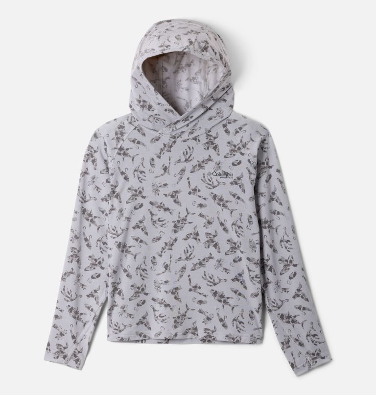 Boys' PFG Uncharted Hoodie, Color: Cool Grey Huntfish, image 1