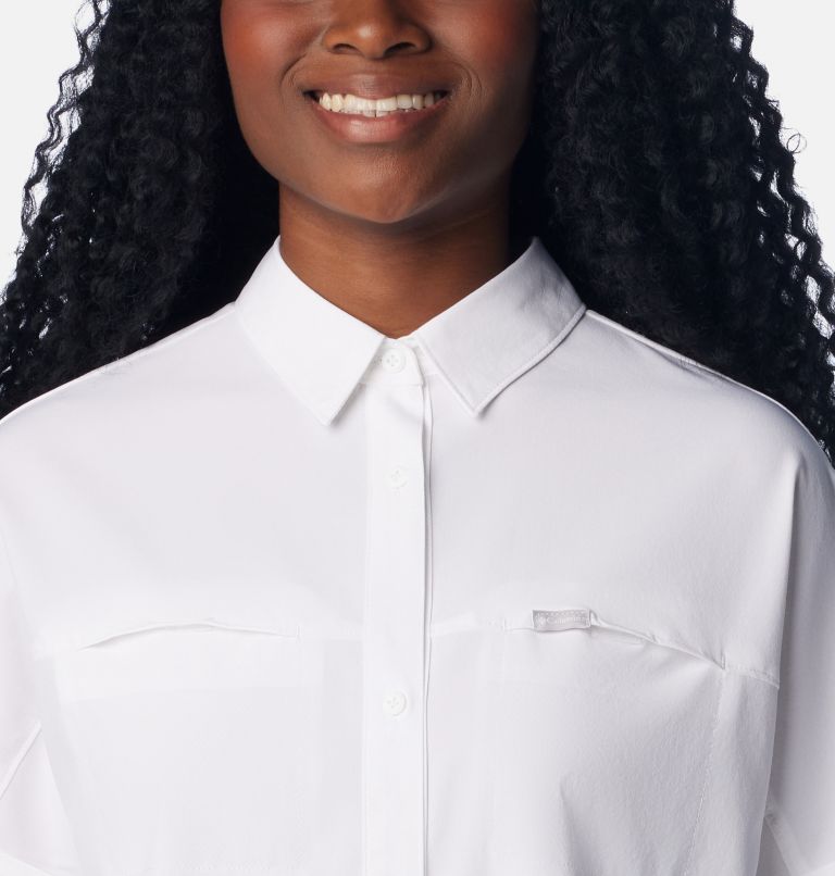 Boundless Trek II Kurzarm Button Up-Hemd für Frauen, Color: White, image 4