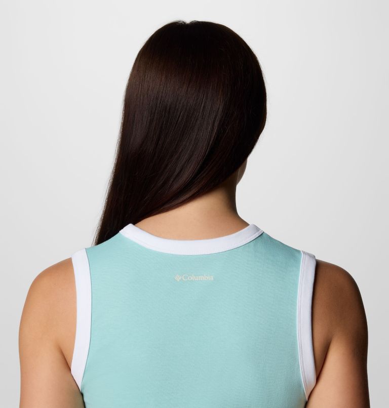 Women's Rolling Bend Graphic Ringer Tank, Color: Spray, Elevated Script, image 5