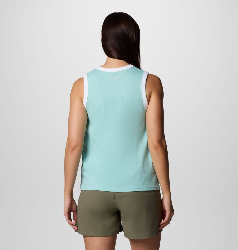 Women's Rolling Bend Graphic Ringer Tank, Color: Spray, Elevated Script, image 2