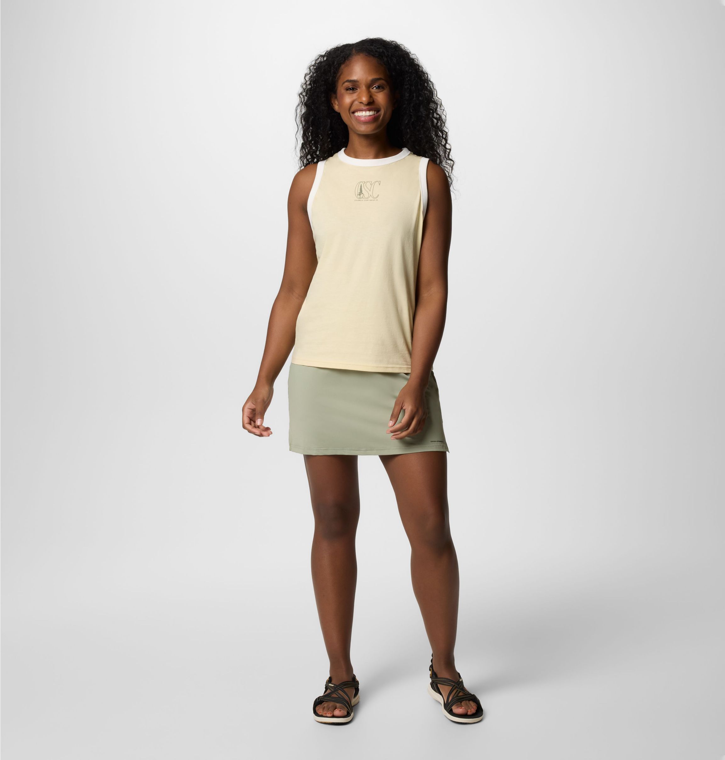売れ筋商品|||コロンビア カットソー トップス レディース Women's Rolling Bend Graphic Ringer Tank Top Lemon Wash, Treehugger Women's Rolling Bend Graphic Ringer Tank | Columbia