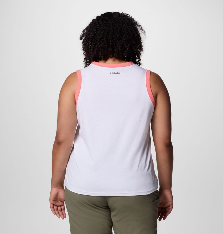 Women's Rolling Bend Graphic Ringer Tank - Plus Size, Color: White, Elevated Script, image 2