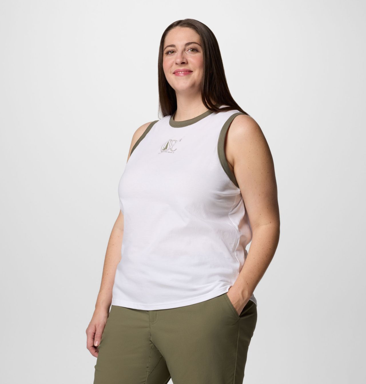 Women's Rolling Bend™ Graphic Ringer Tank - Plus Size 3