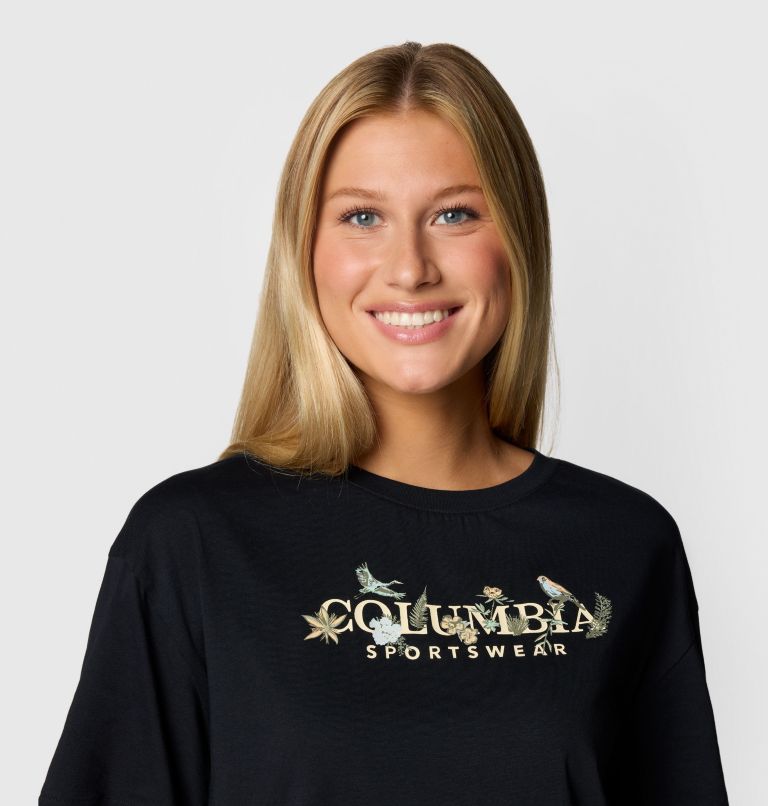 Women's Rolling Bend Graphic Relaxed Crop T-Shirt, Color: Black, Outback Critters, image 4