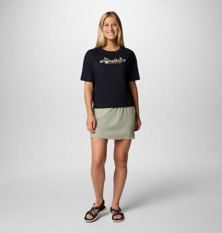 Women's Rolling Bend Graphic Relaxed Crop T-Shirt, Color: Black, Outback Critters, image 6