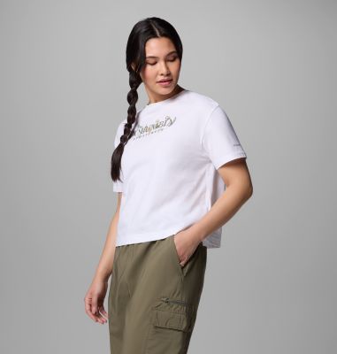 Rolling Bend Relaxed Crop T-Shirt mit Grafik für Frauen, Color: White, Outback Critters, image 7
