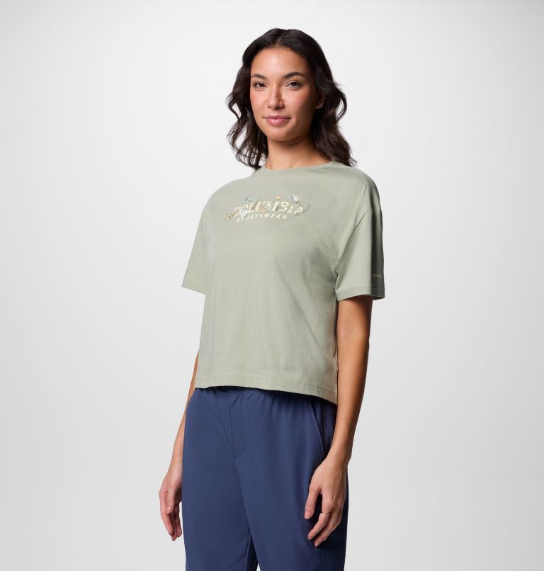 Women's Rolling Bend Graphic Relaxed Crop T-Shirt, Color: Safari, Outback Critters, image 3