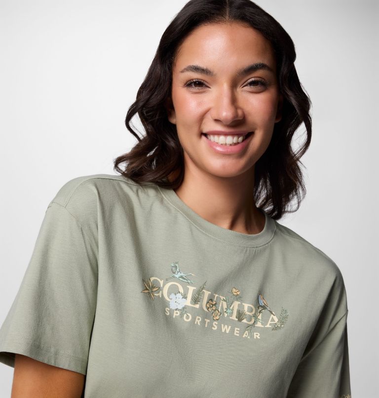 Women's Rolling Bend Graphic Relaxed Crop T-Shirt, Color: Safari, Outback Critters, image 4