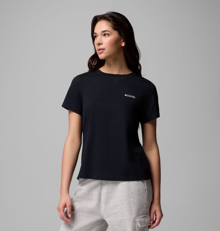 Women's Rolling Bend Graphic T-Shirt, Color: Black, Framed Diamond, image 4