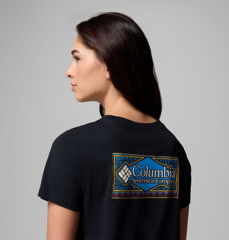 Women's Rolling Bend Graphic T-Shirt, Color: Black, Framed Diamond, image 6